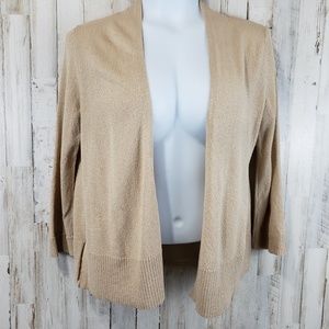 Cable & Gauge Womens Cardigan Beige Open Front